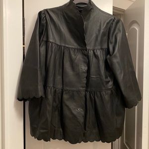 Barney’s CO-OP Soft Leather tiered jacket